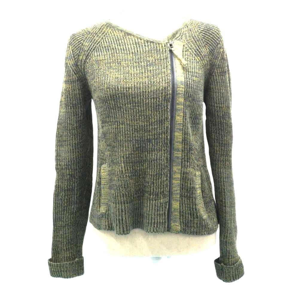 Green Zip Wrap Cardigan